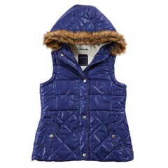 Toddler Girls' Sherpa Hooded Vest (2T-3T),Aqua Isle,large