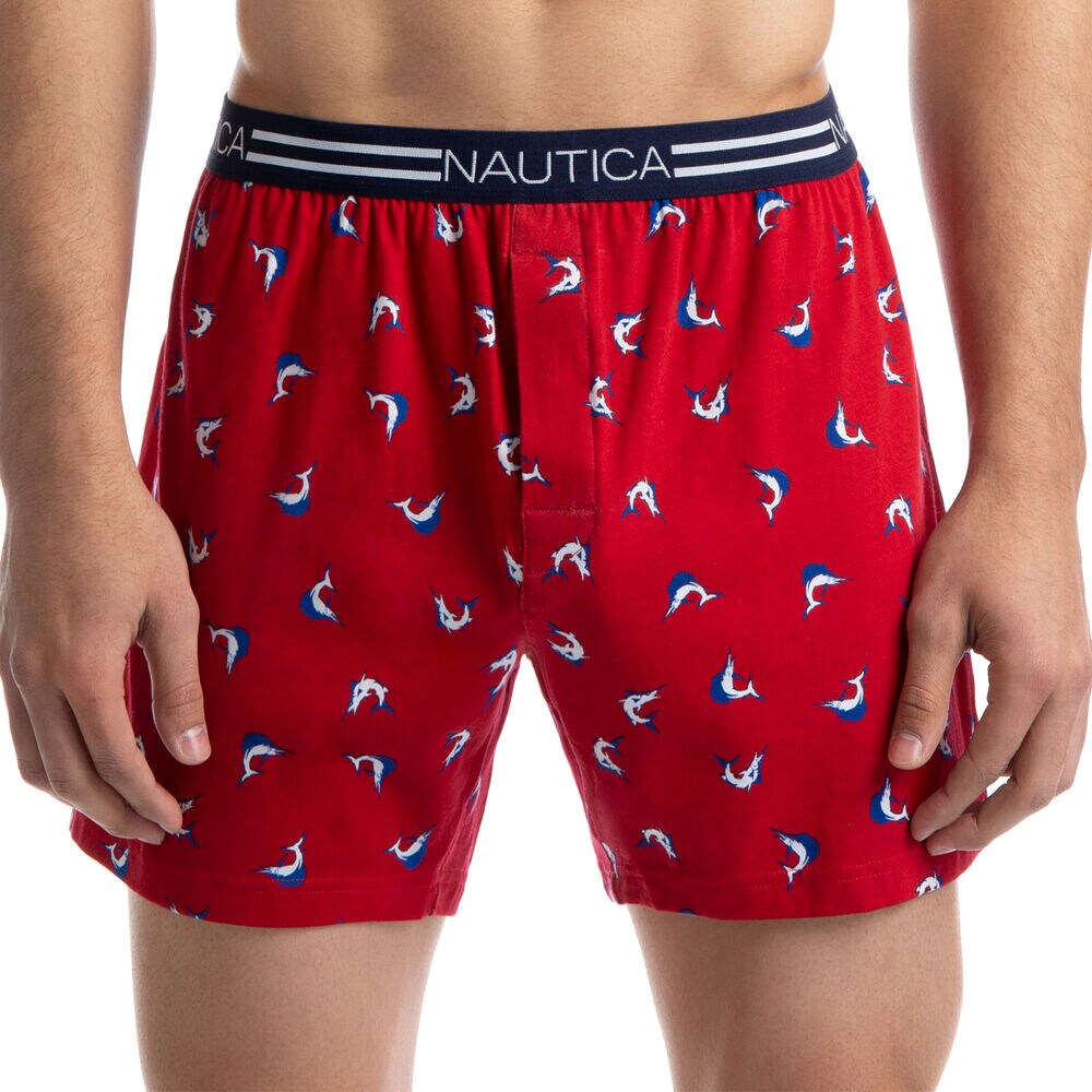 STRETCH SWORDFISH GRAPHIC KNIT BOXERS,Teaberry,large