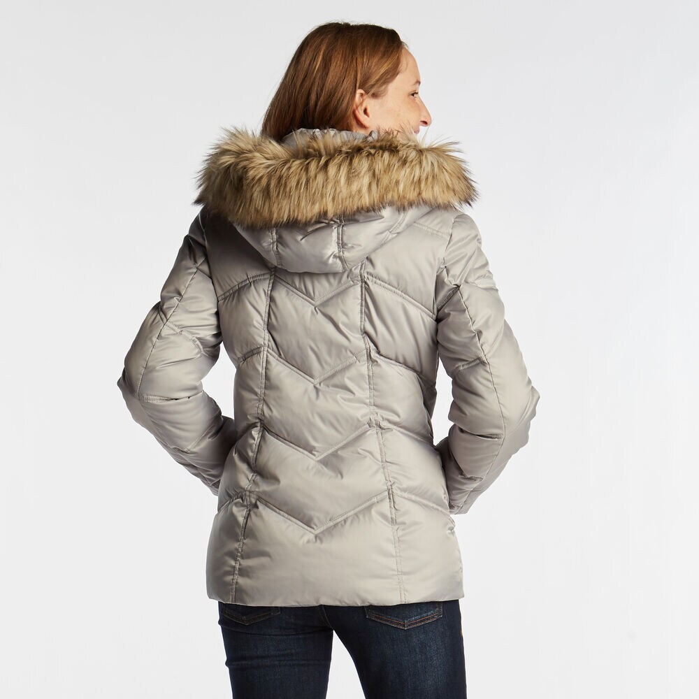 QUILTED PUFFER COAT,Haze Grey Heather,large