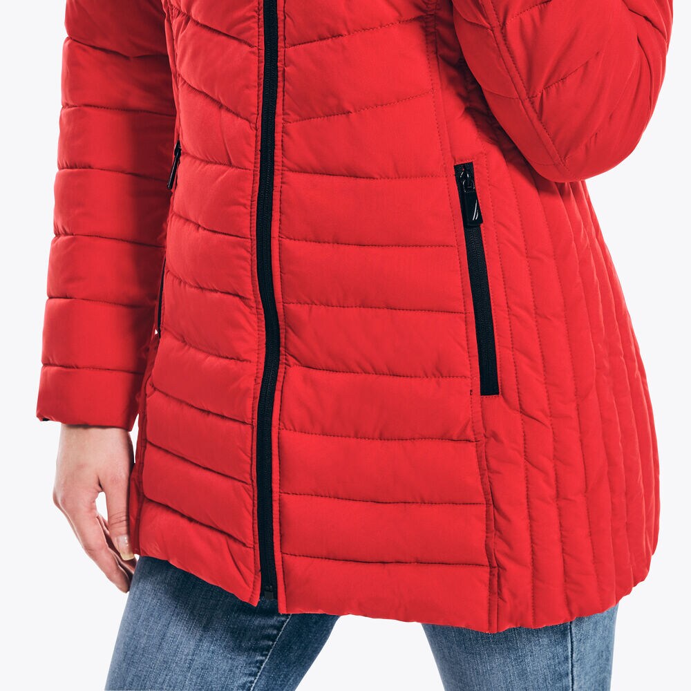 STRETCH HOODED JACKET,Tomales Red,large