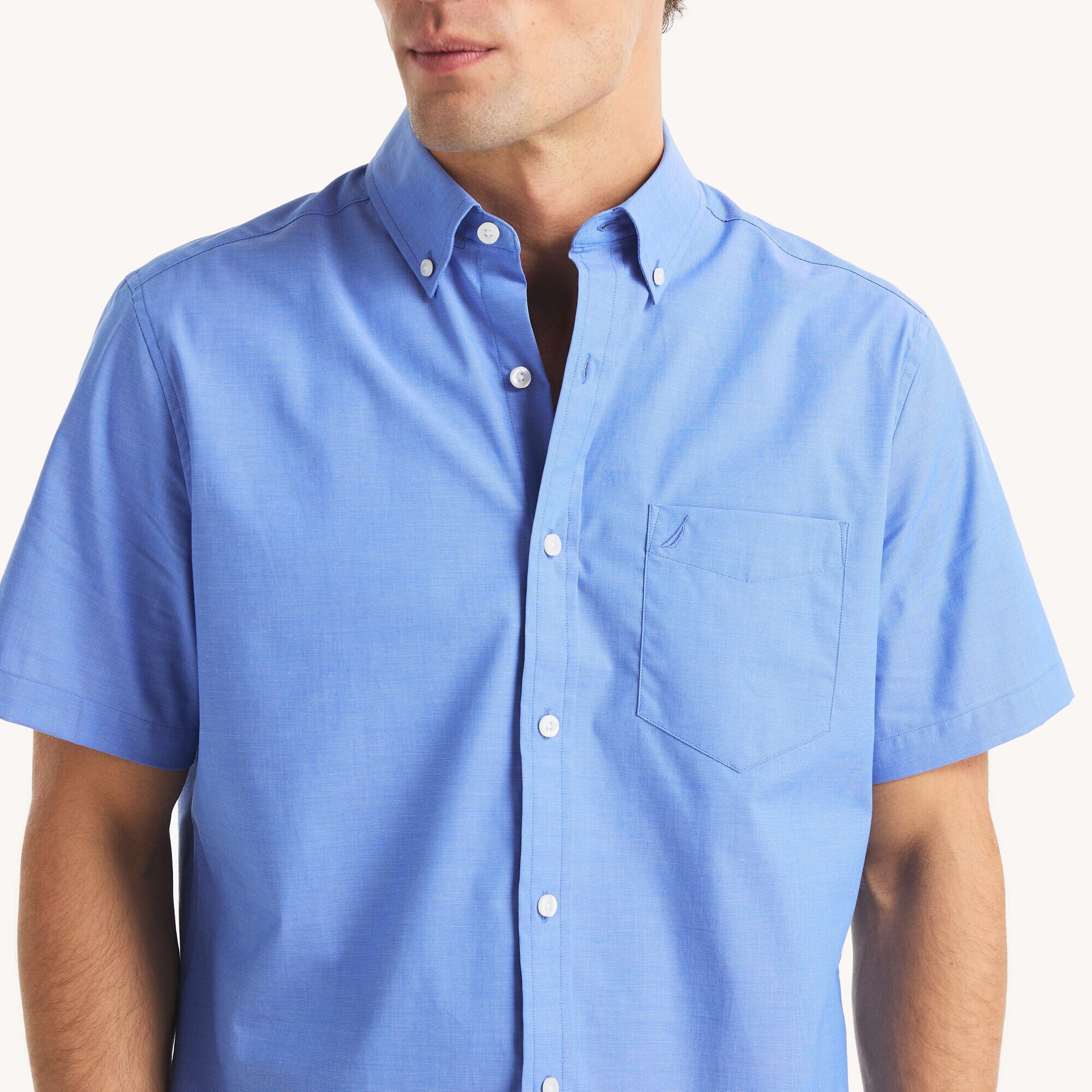 Nautica Mens Wrinkle-Resistant Wear To Work Short-Sleeve Shirt