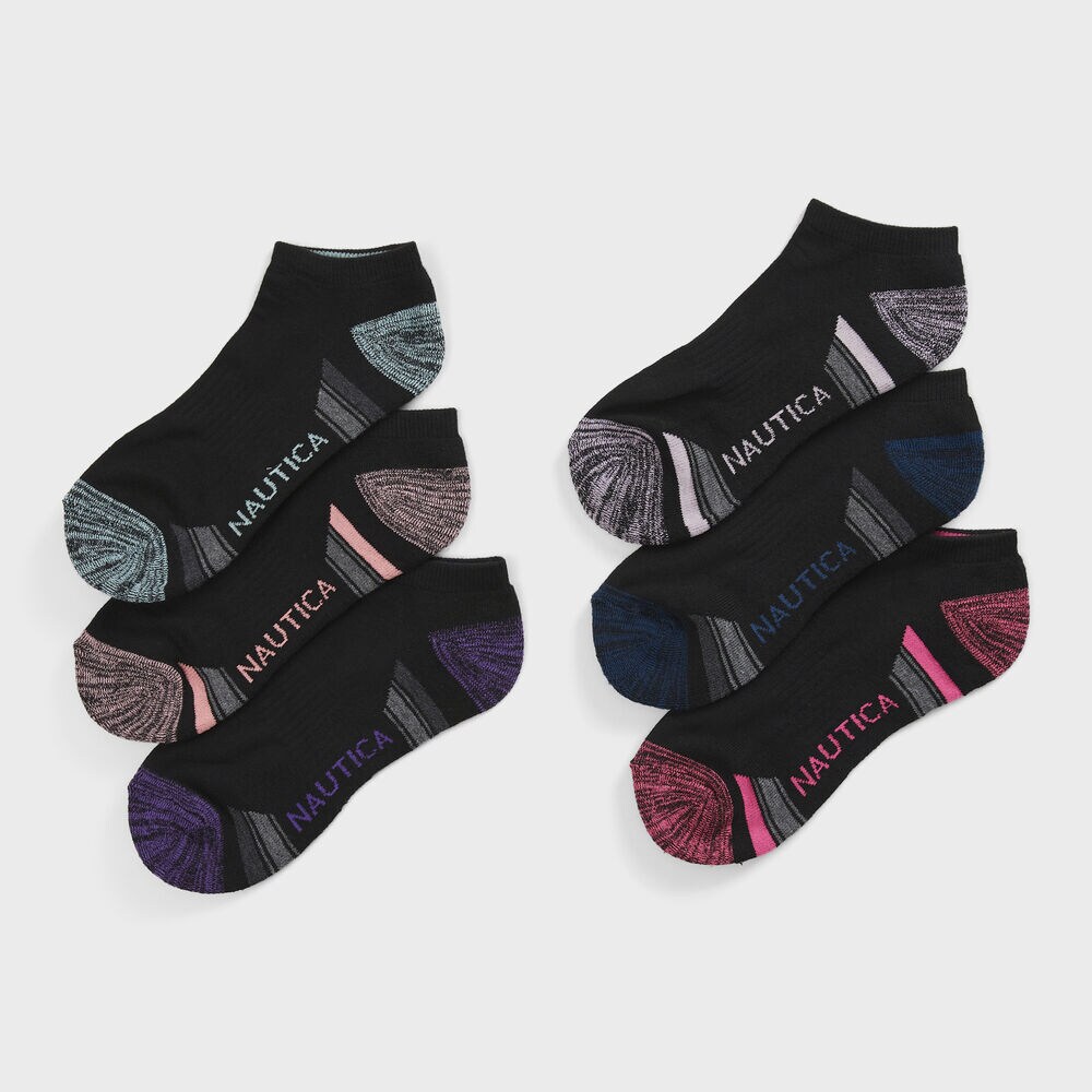 6-PACK HEATHERED ATHLETIC SOCK IN BLACK,Multi,large