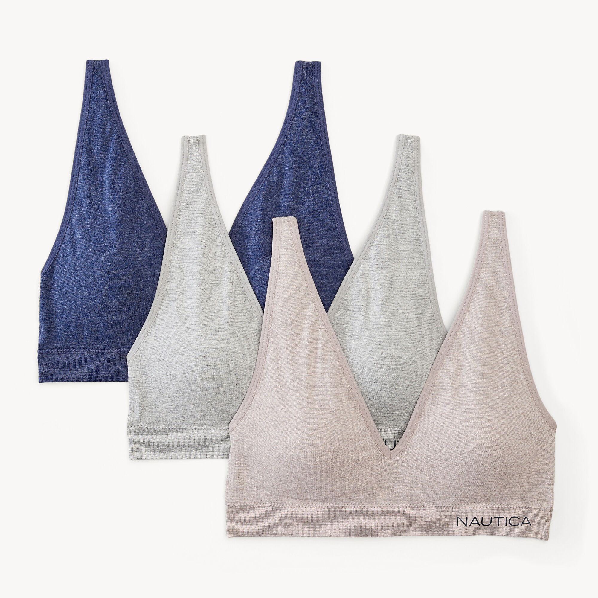 Seamless Heather Bra, 3-Pack,Workshirt Blue,large