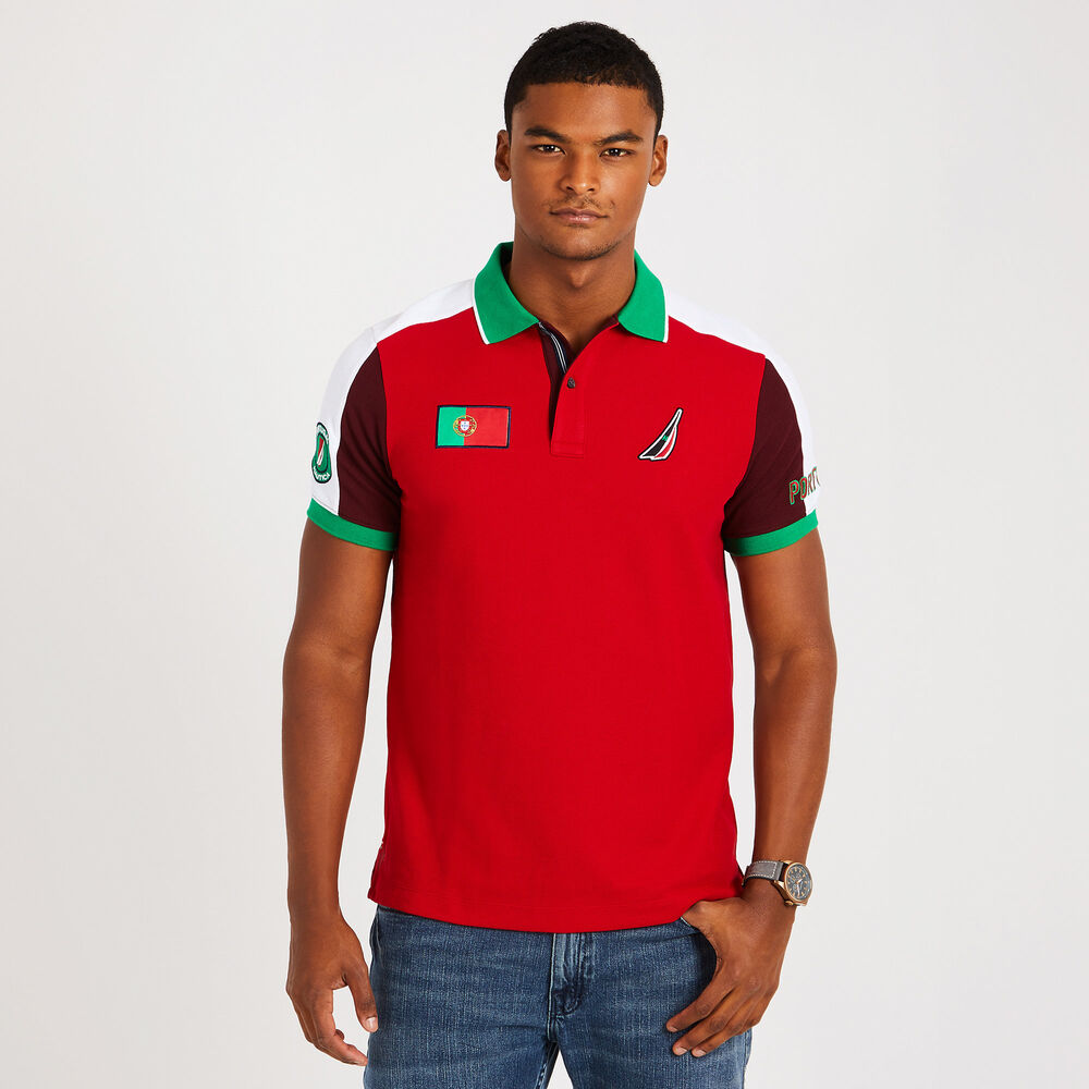 Slim Fit Portugal Performance Polo,Nautica Red,large