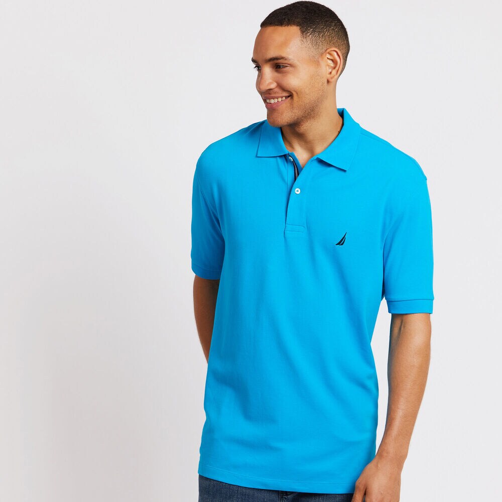 BIG & TALL STRETCH MESH POLO,Hawaiian Ocean,large
