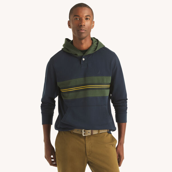 Snap-Button Fleece Hoodie