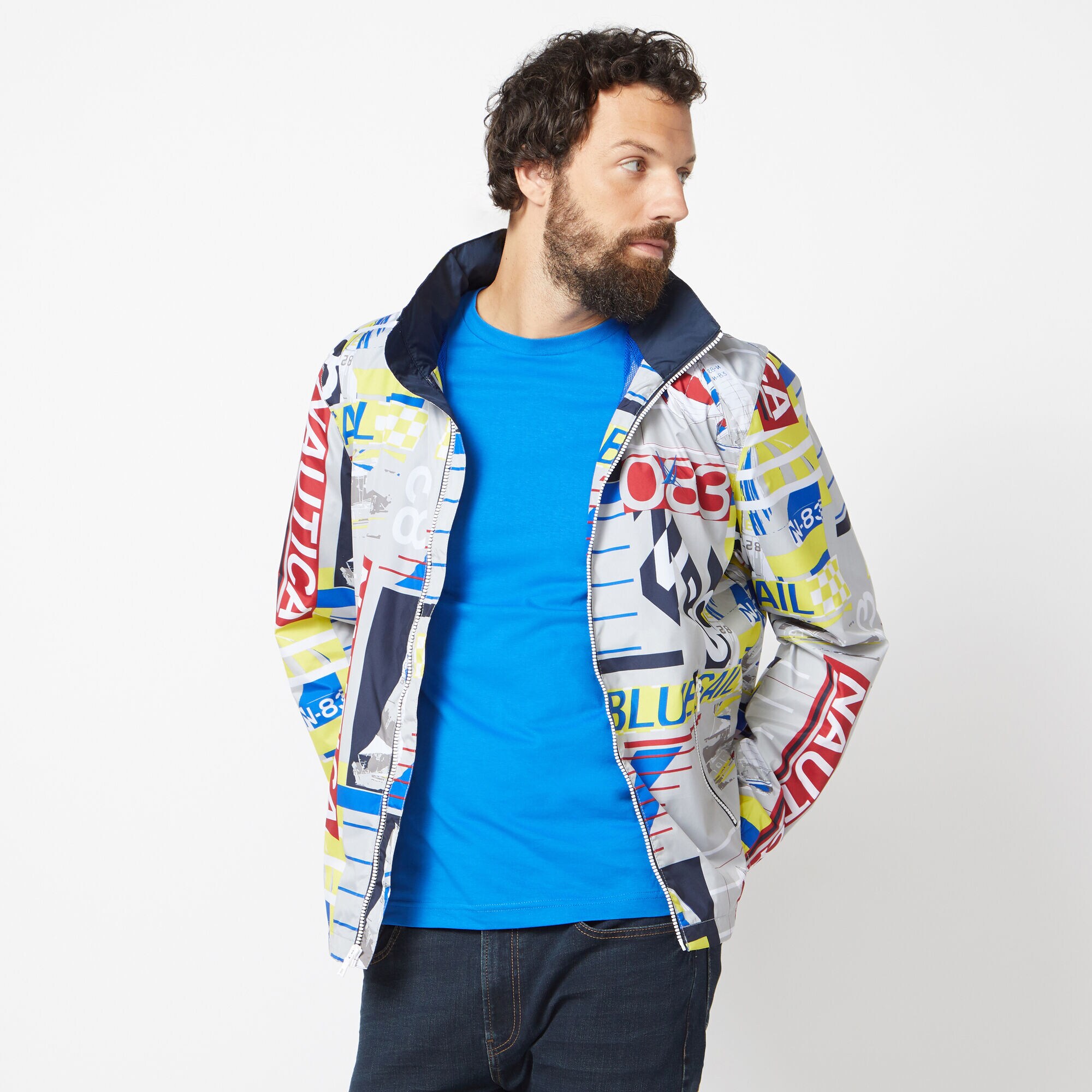 LIGHTWEIGHT ALL OVER PRINT JACKET,High Rise,large