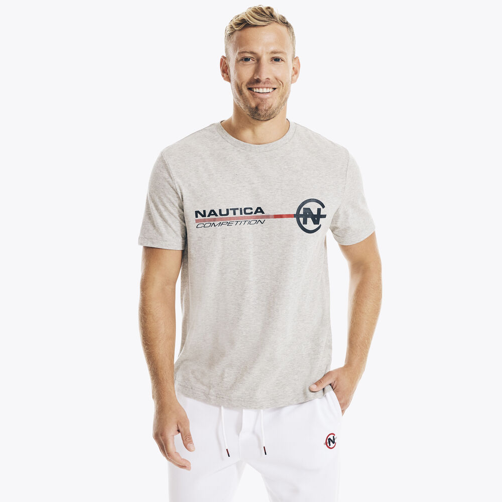 SUSTAINABLY CRAFTED NAUTICA COMPETITION GRAPHIC T-SHIRT,Grey Heather,large
