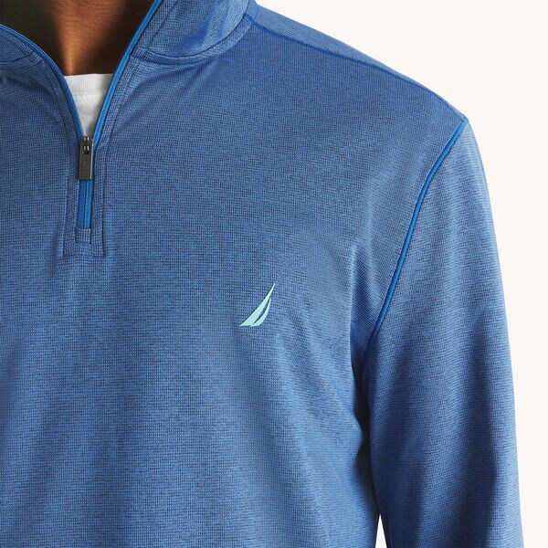 Textured Interlock Quarter-Zip Sweatshirt