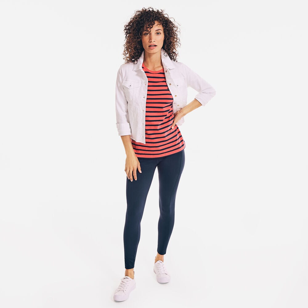 STRIPED BRAND ICON CREWNECK T-SHIRT,Sailor Red,large