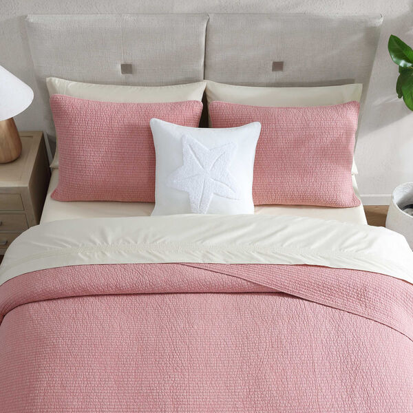 Seashore Stitch Pink Full/Queen Quilt Set
