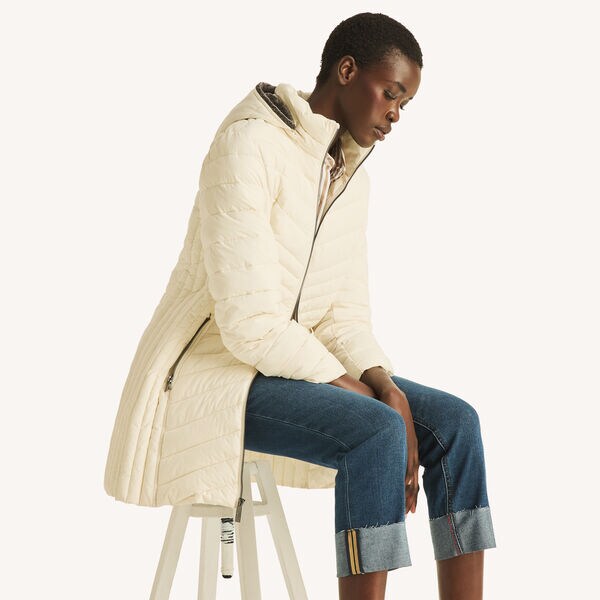 Hooded Puffer Jacket With Faux Fur Trim