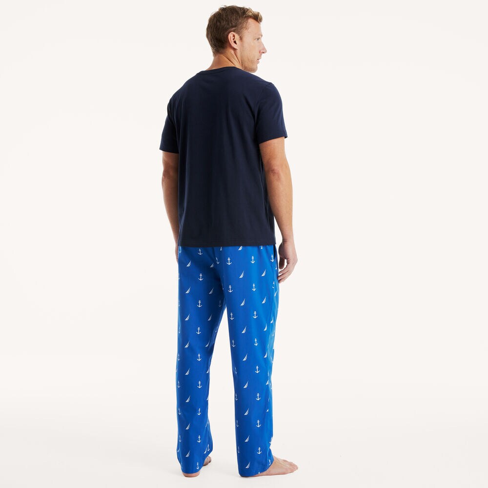 Printed Pajama Pant Set,Navy,large