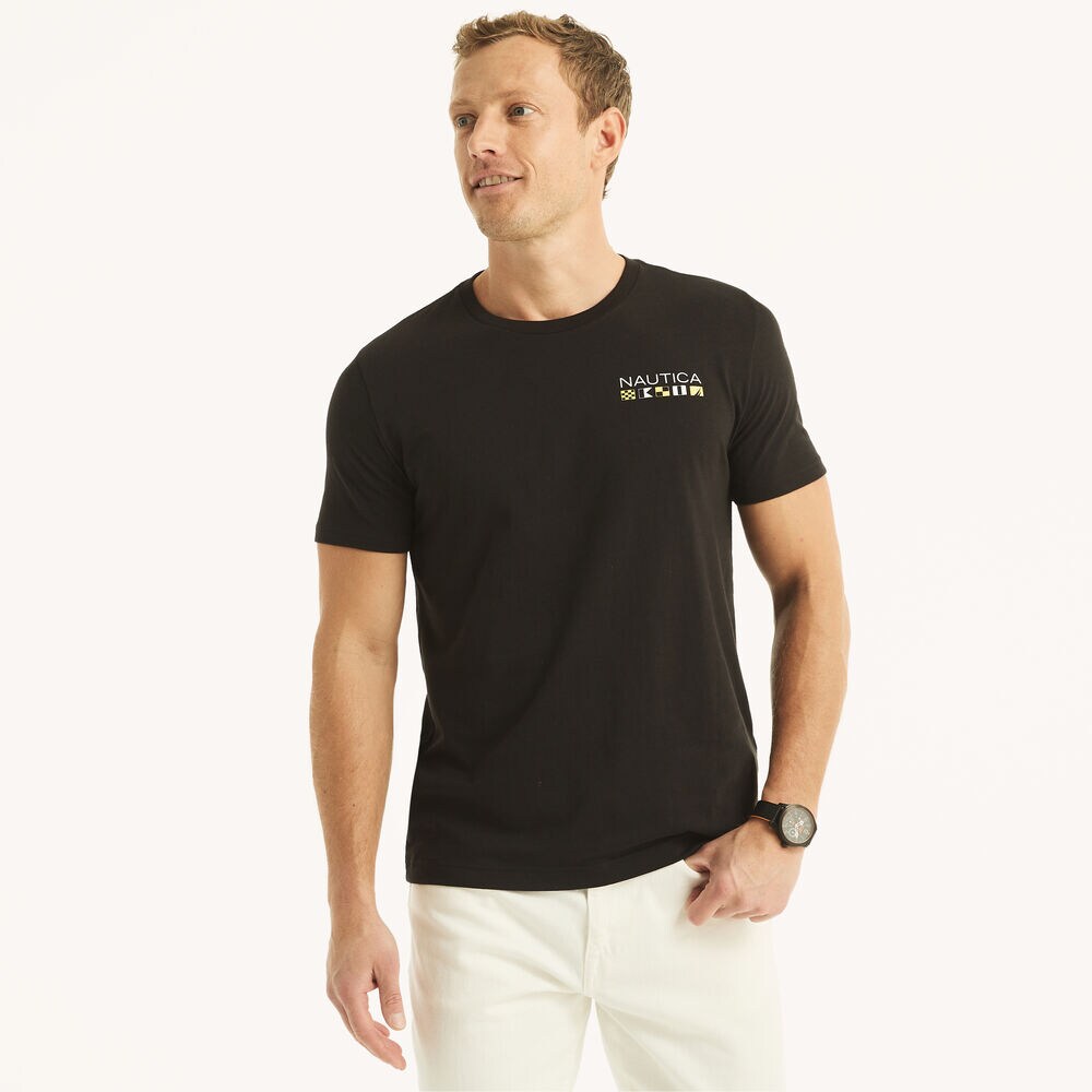 Nautica N83 Graphic T-Shirt,True Black,large