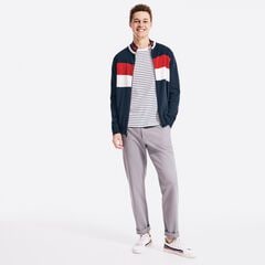 COLORBLOCK FULL-ZIP SWEATER,Navy,large