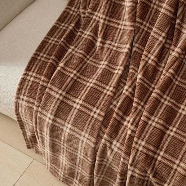 Declan Beige Plaid Full/Queen Blanket