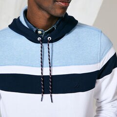 COLORBLOCK PULLOVER HOODIE,Bright White,large