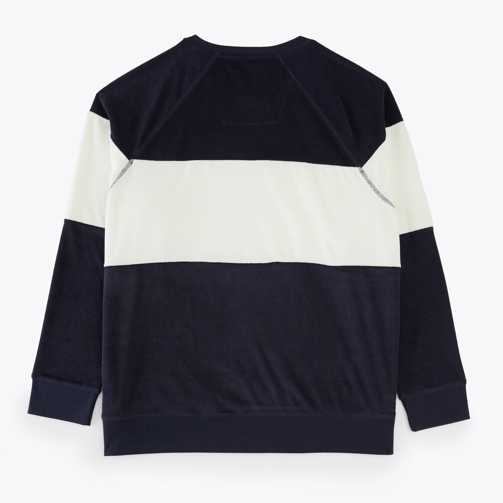 Big & Tall Colorblock Crewneck Sweatshirt,Stellar Blue Heather,large