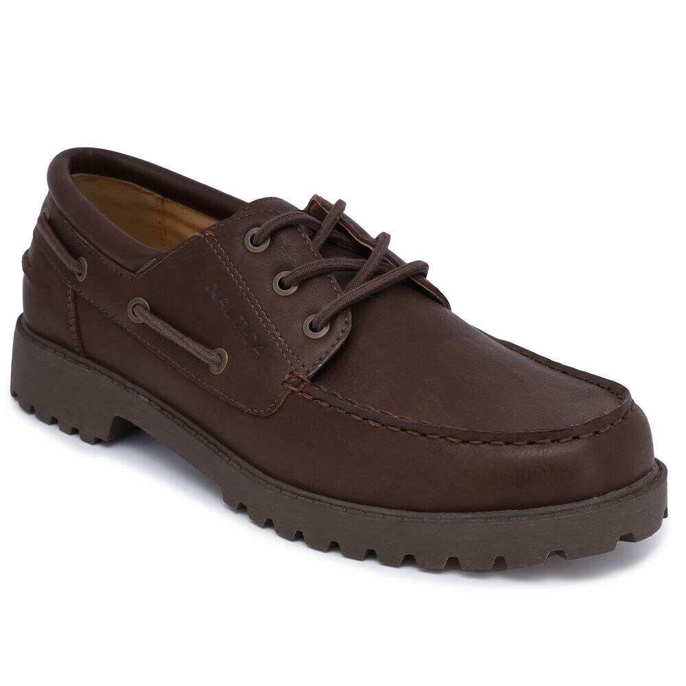 Lace-Up Boat Shoe,Brown Stone,large