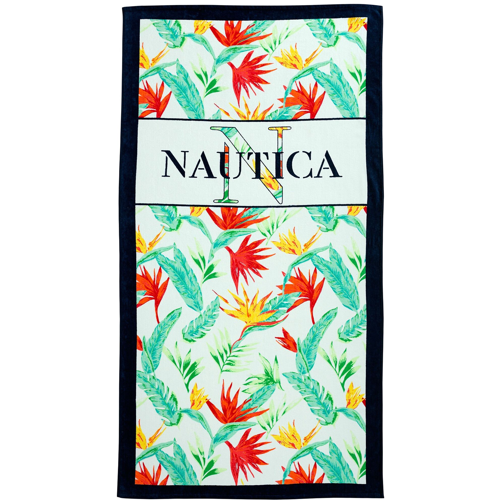 NAUTICAL PARADISE BEACH TOWEL,Ice Blue,large