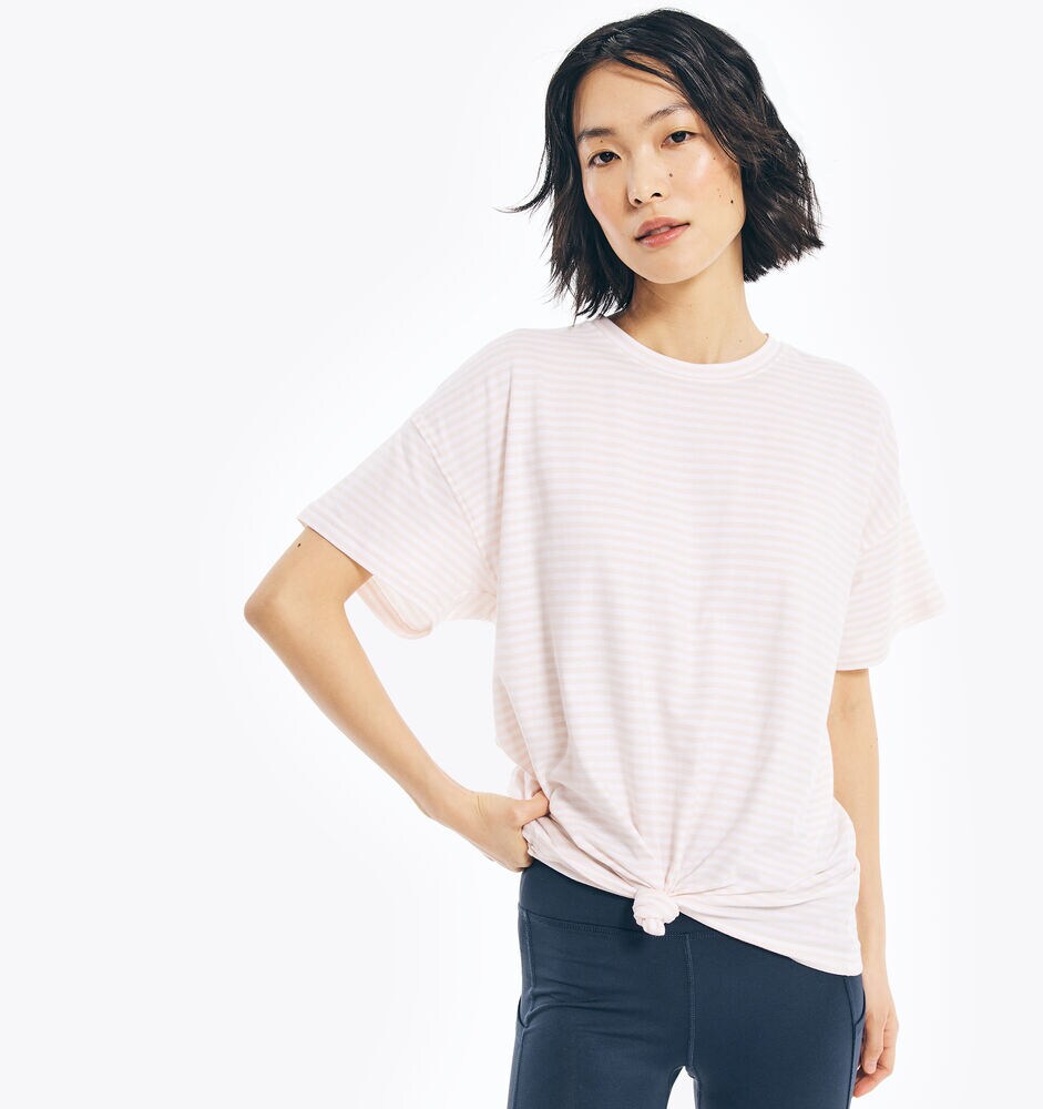 NAVTECH STRIPED T-SHIRT,Pale Pink,large