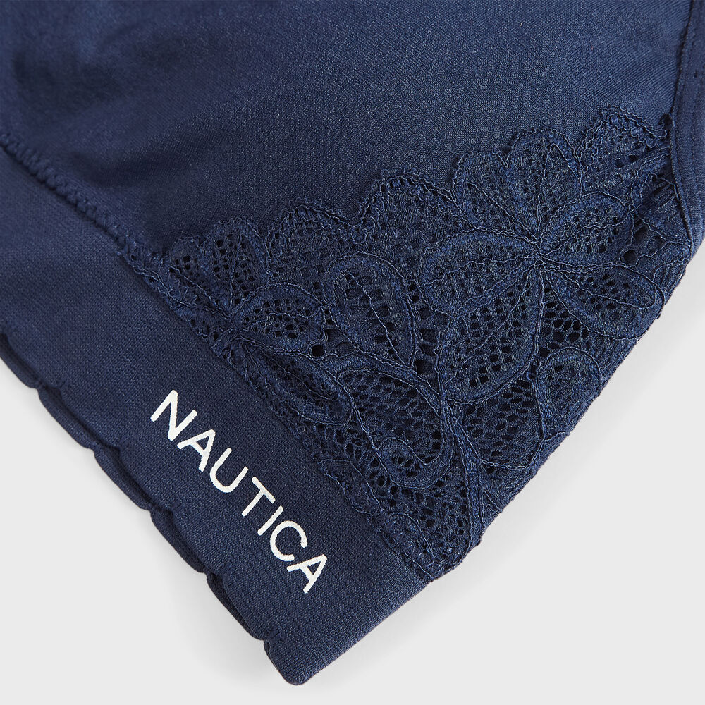 EMBROIDERED LACE BRA, 2-PACK,Navy,large