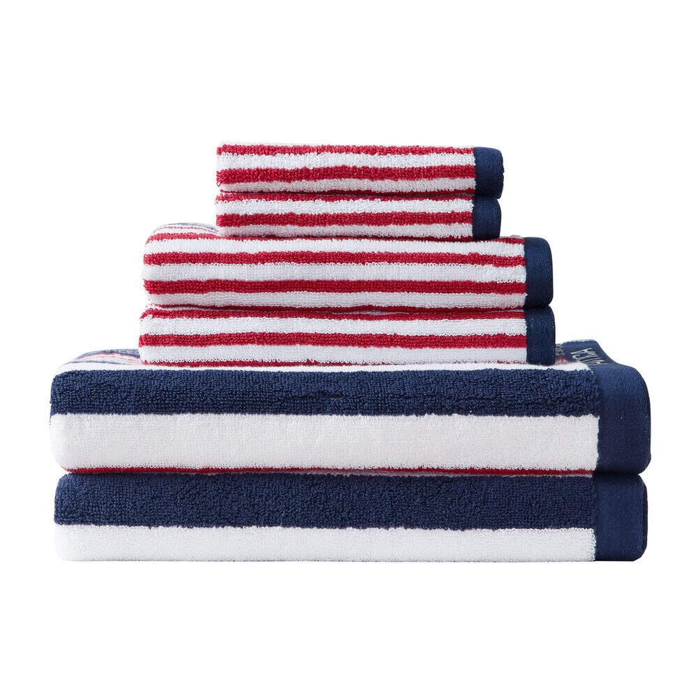 MACKENZIE STRIPED TOWEL SET, 6-PC,Bali Bliss,large