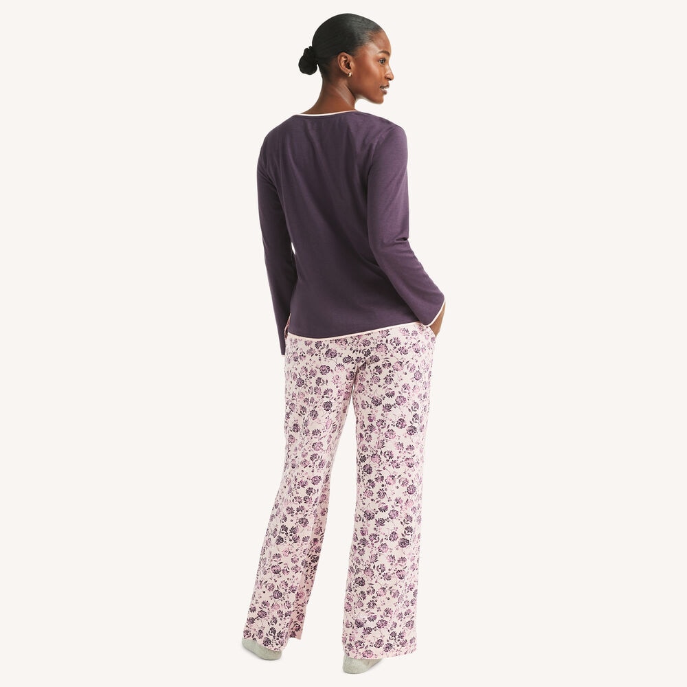 Printed Pajama Pant Set,Peach Glow,large
