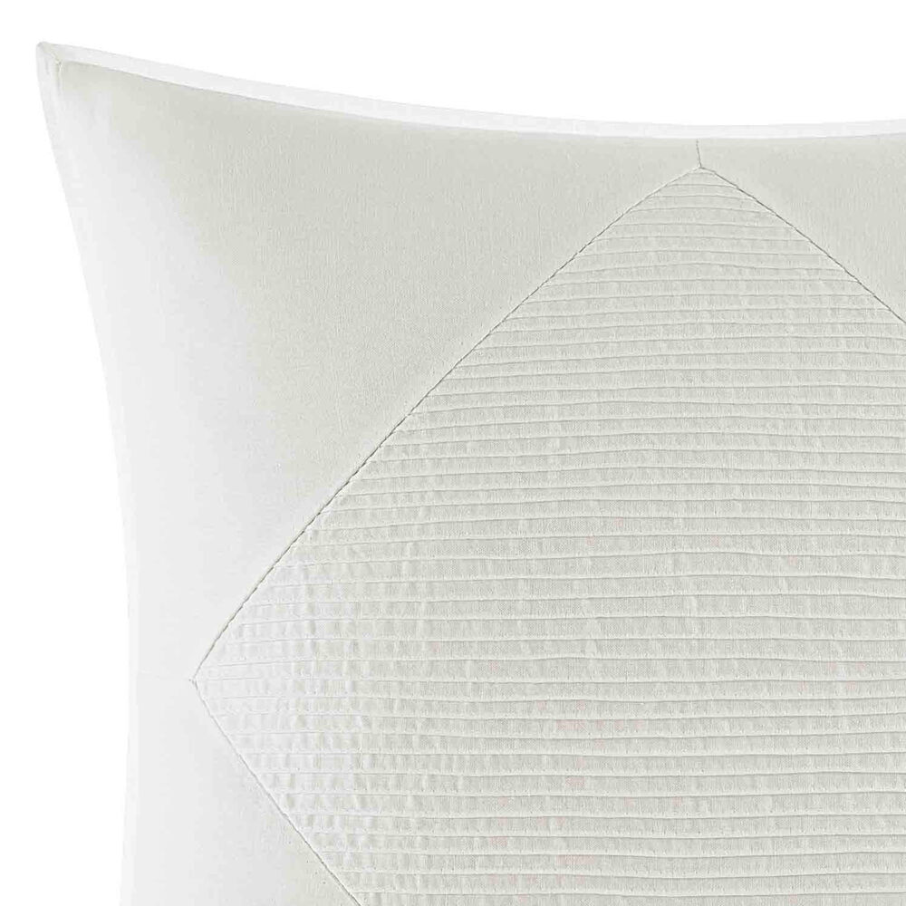 Bronwell Pieced Pintuck Large Square Pillow in Ivory,Ivory,large