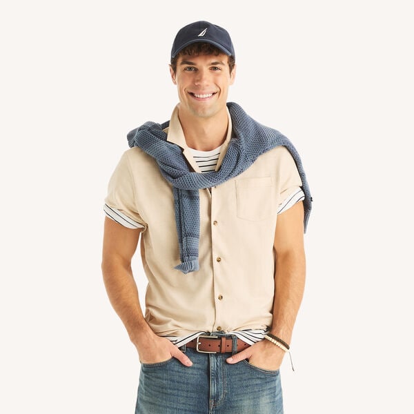 Classic Fit Button-Front Polo