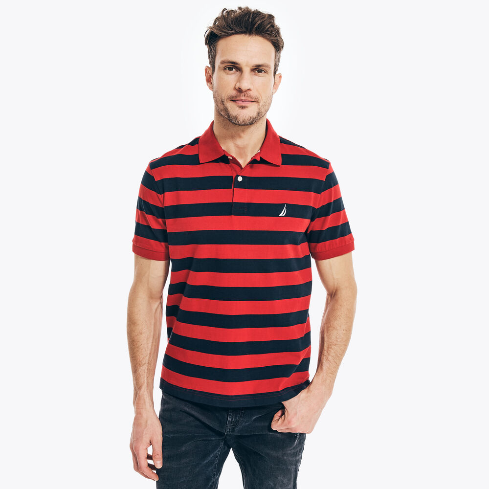 CLASSIC FIT STRIPED POLO,Nautica Red,large