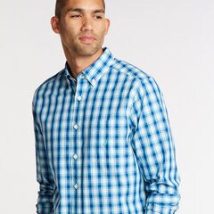 Classic Fit Shirt in Plaid,Pool Side Aqua,large
