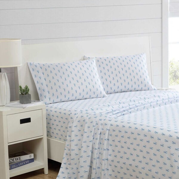 Nantucket Lobster Blue Twin Sheet Set