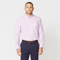 CLASSIC FIT STRIPE POPLIN SHIRT,Red,large