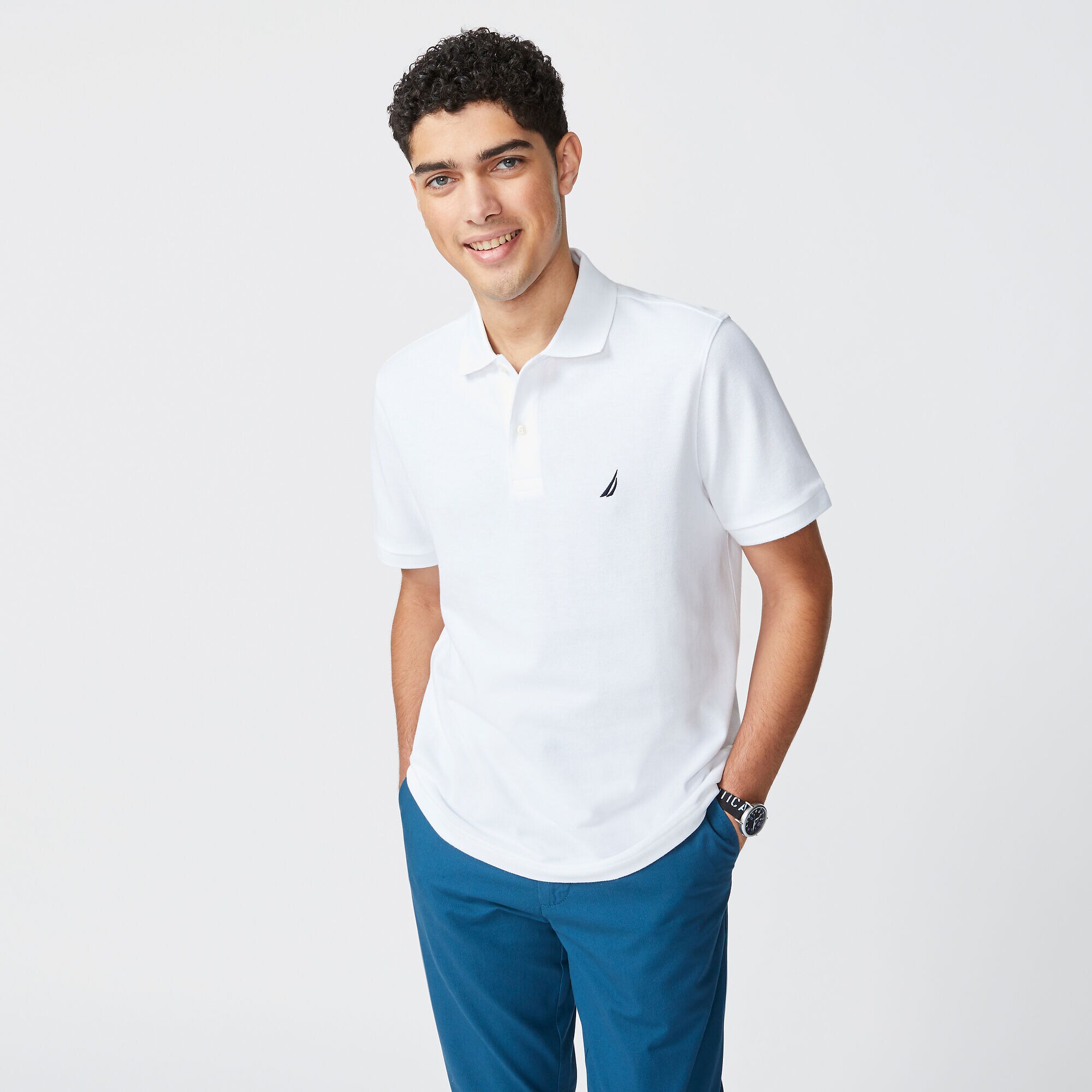 CLASSIC FIT PERFORMANCE POLO,Bright White,large