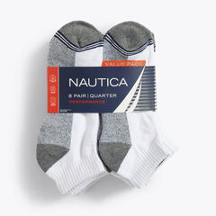 ATHLETIC CORE QUARTER SOCKS, 8-PACK,Dove,large