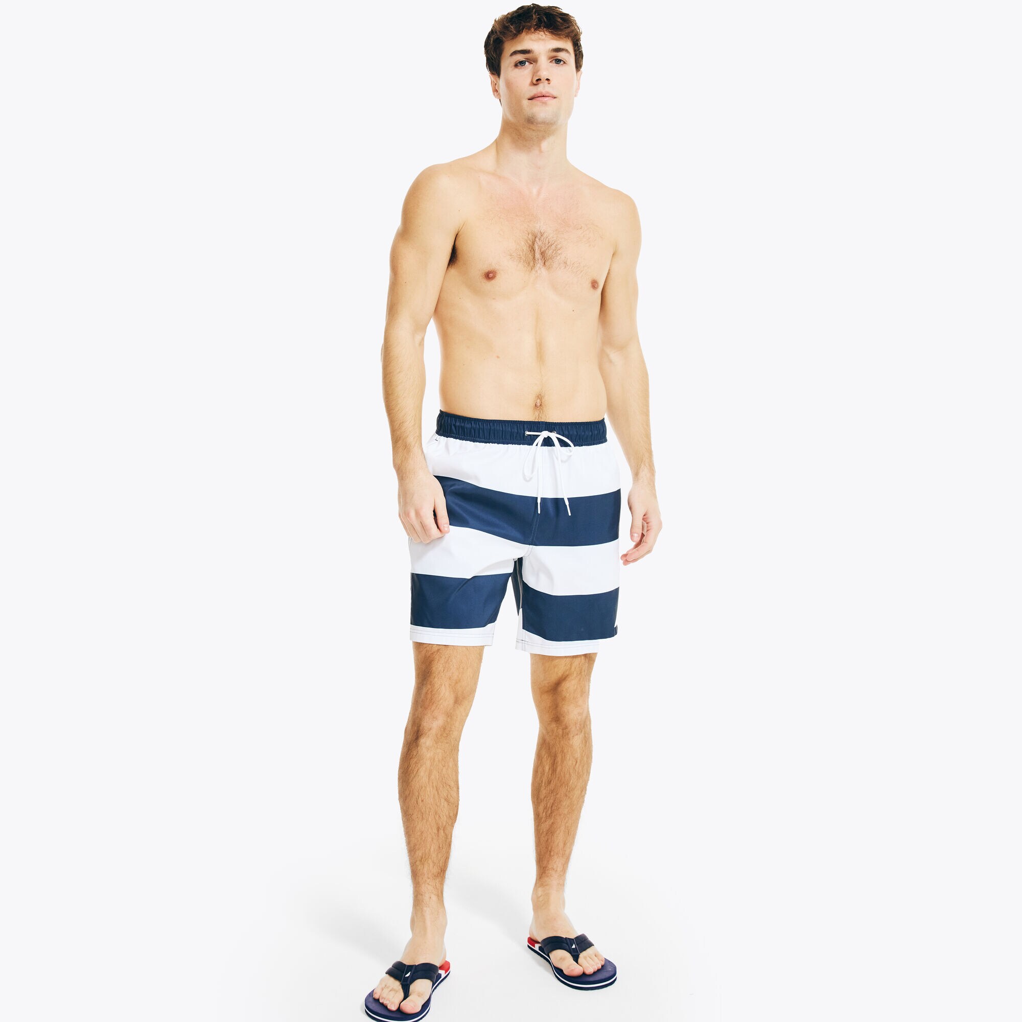 8" STRIPED SWIM,Bright White,large