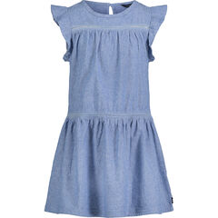 TODDLER GIRLS' FLUTTER-SLEEVE CHAMBRAY DRESS (2T-4T),Light Tide Water Wash,large
