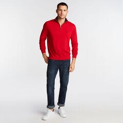 BIG & TALL NAVTECH QUARTER-ZIP SWEATER,Nautica Red,large