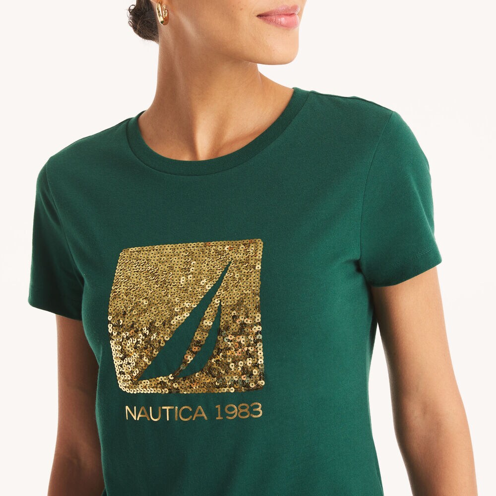 Sequin 1983 Graphic T-Shirt,Cosmic Fern,large