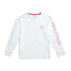 Lil Yachty by Nautica Long Sleeve Logo Tee,Bright White,large