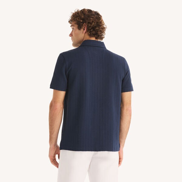 Classic Fit Seersucker Button-Front Polo