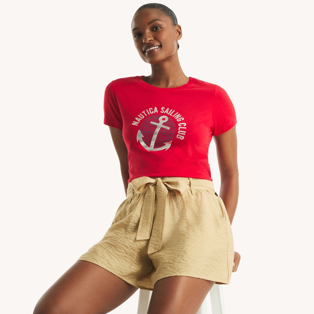 Sailing Club Foil Graphic T-Shirt,Tomales Red,large