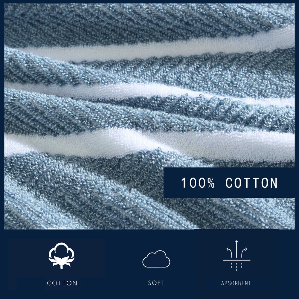 Cruise Along Blue 6-Piece Towel Set,Blue Mirage,large