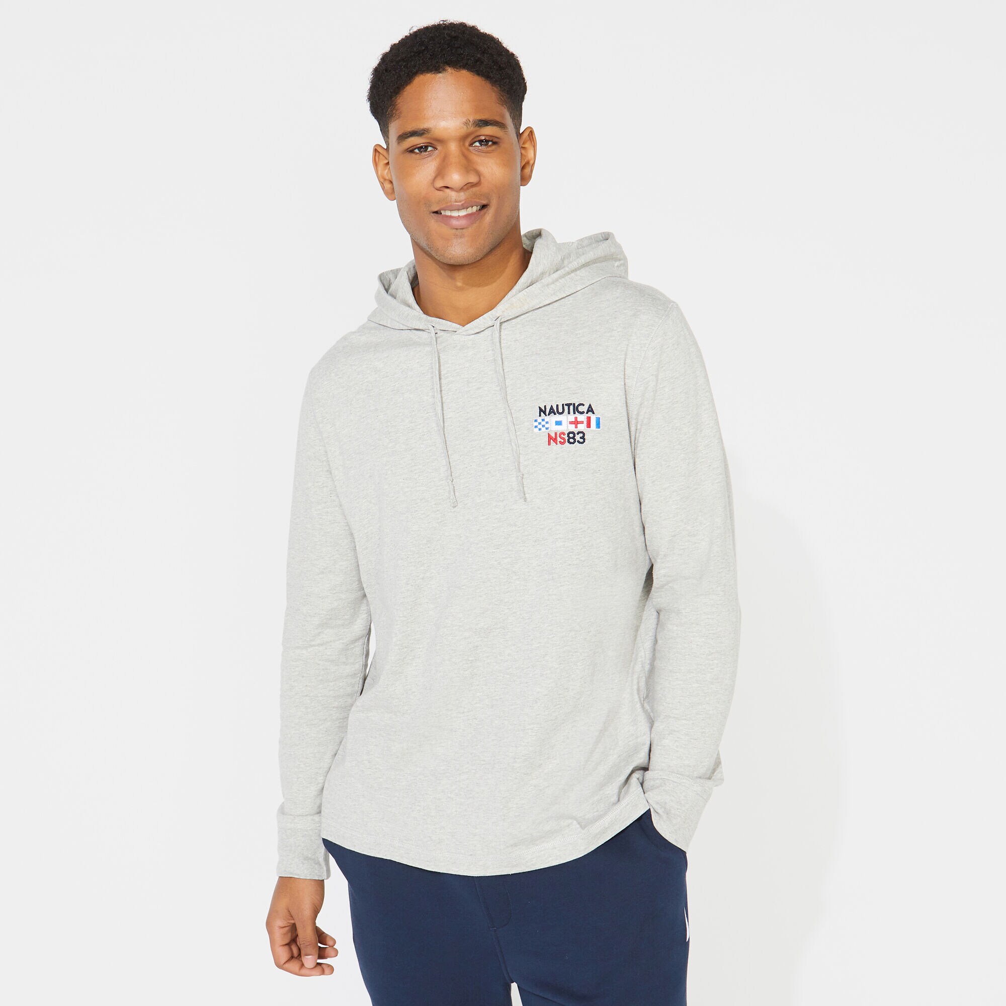 GRAPHIC PULLOVER T-SHIRT HOODIE,Grey Heather,large