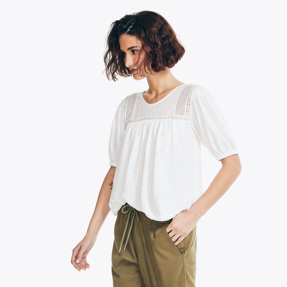 MIXED MEDIA TOP,Bright White,large
