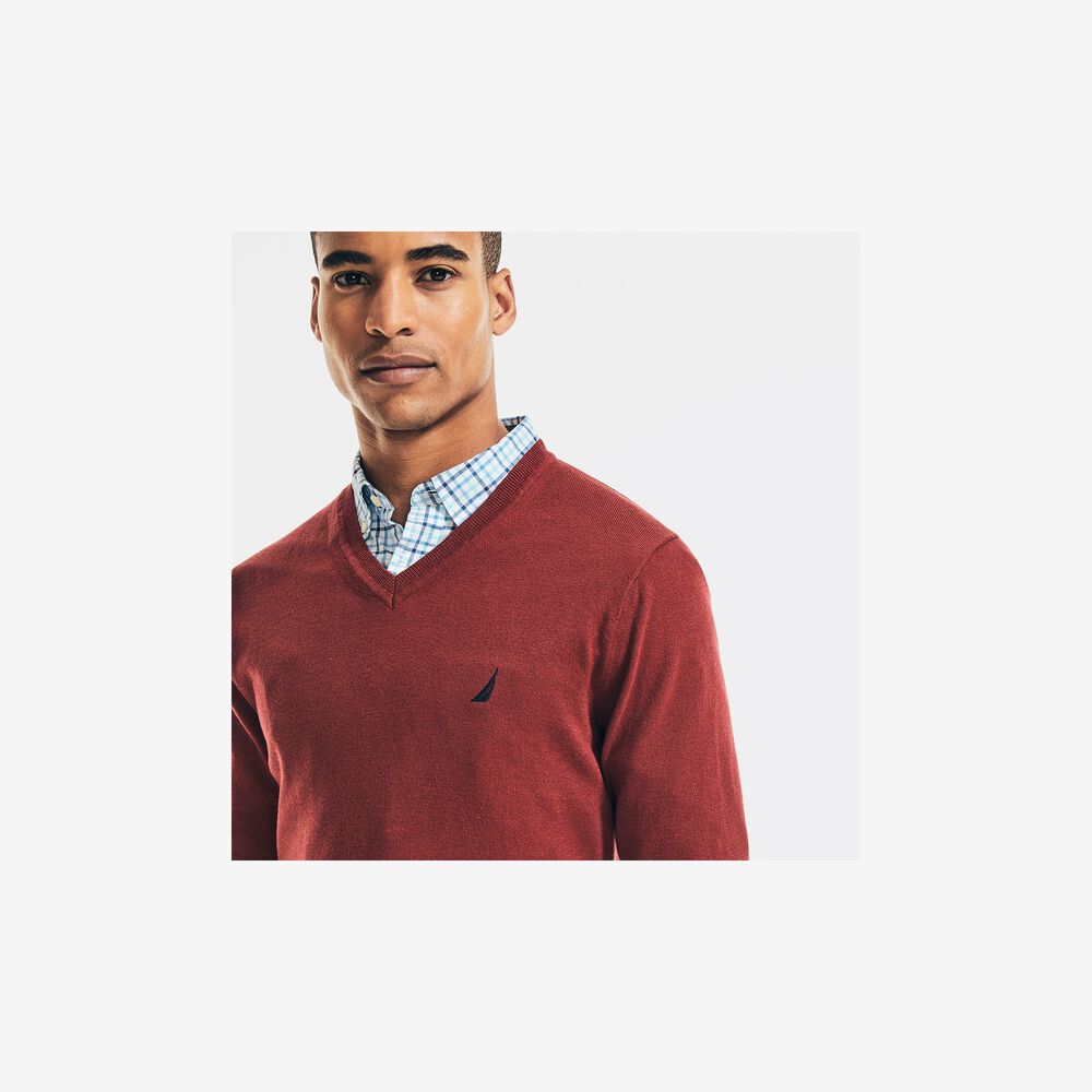 NAVTECH V-NECK SWEATER,Flamingo,large