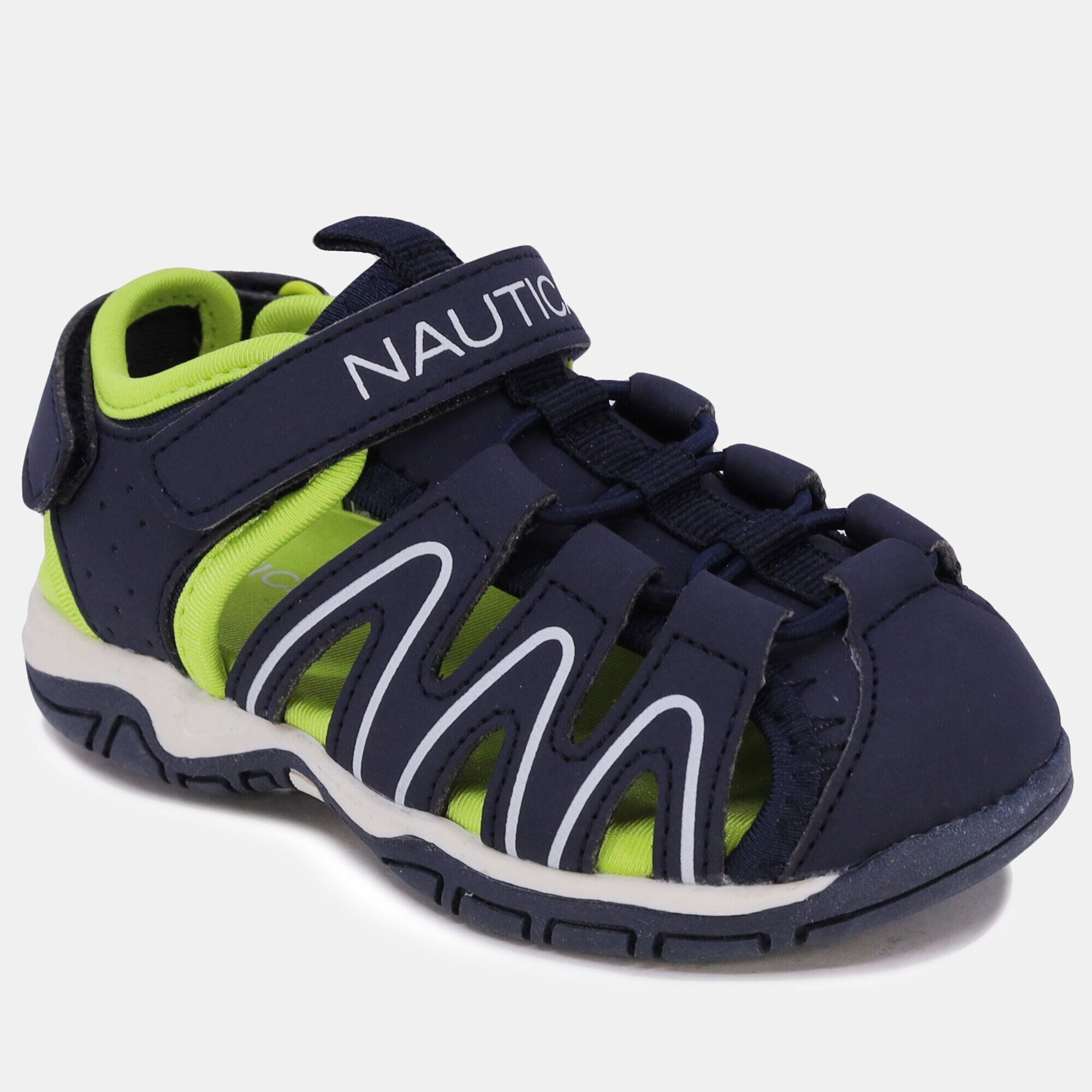 BOYS' TWO-TONE LOGO CLOSED-TOE SANDAL,Ice Blue,large