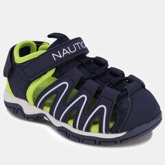 BOYS' TWO-TONE LOGO CLOSED-TOE SANDAL,Ice Blue,large