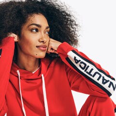 COLORBLOCK PULLOVER HOODIE,Tomales Red,large